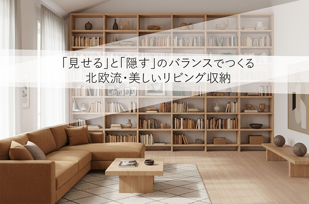 「見せる」と「隠す」のバランスでつくる北欧流・美しいリビング収納