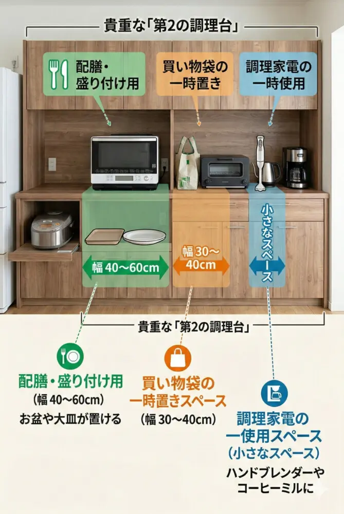 生活家電まとめ　キッチン 図解】後悔しないカップボードの家電配置のコツ10選｜コンセント位置