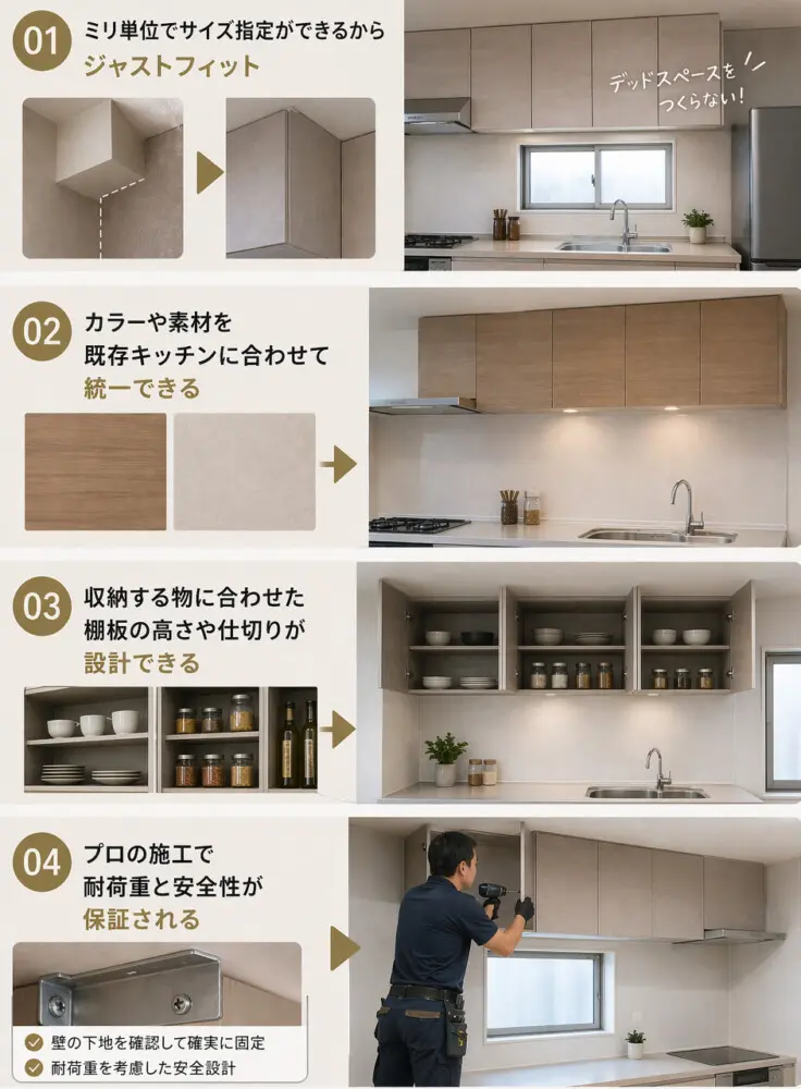 キッチン吊り戸棚の後付け