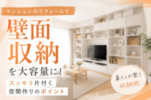 マンションのリフォームで壁面収納を大容量に!スッキリ片付く空間作りのポイント